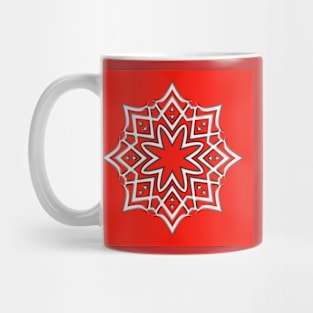 Bright Red Kaleidoscope Pattern (Seamless) 6 Mug